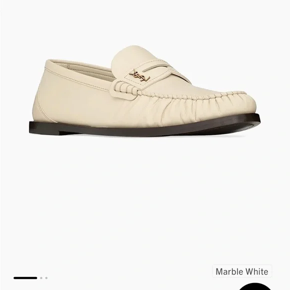 Saint Laurent Cream Loafers - Picture 3 of 6